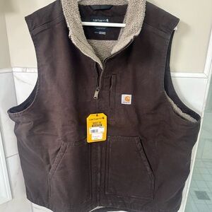 Carhartt Brown Sherpa-Lined Vest